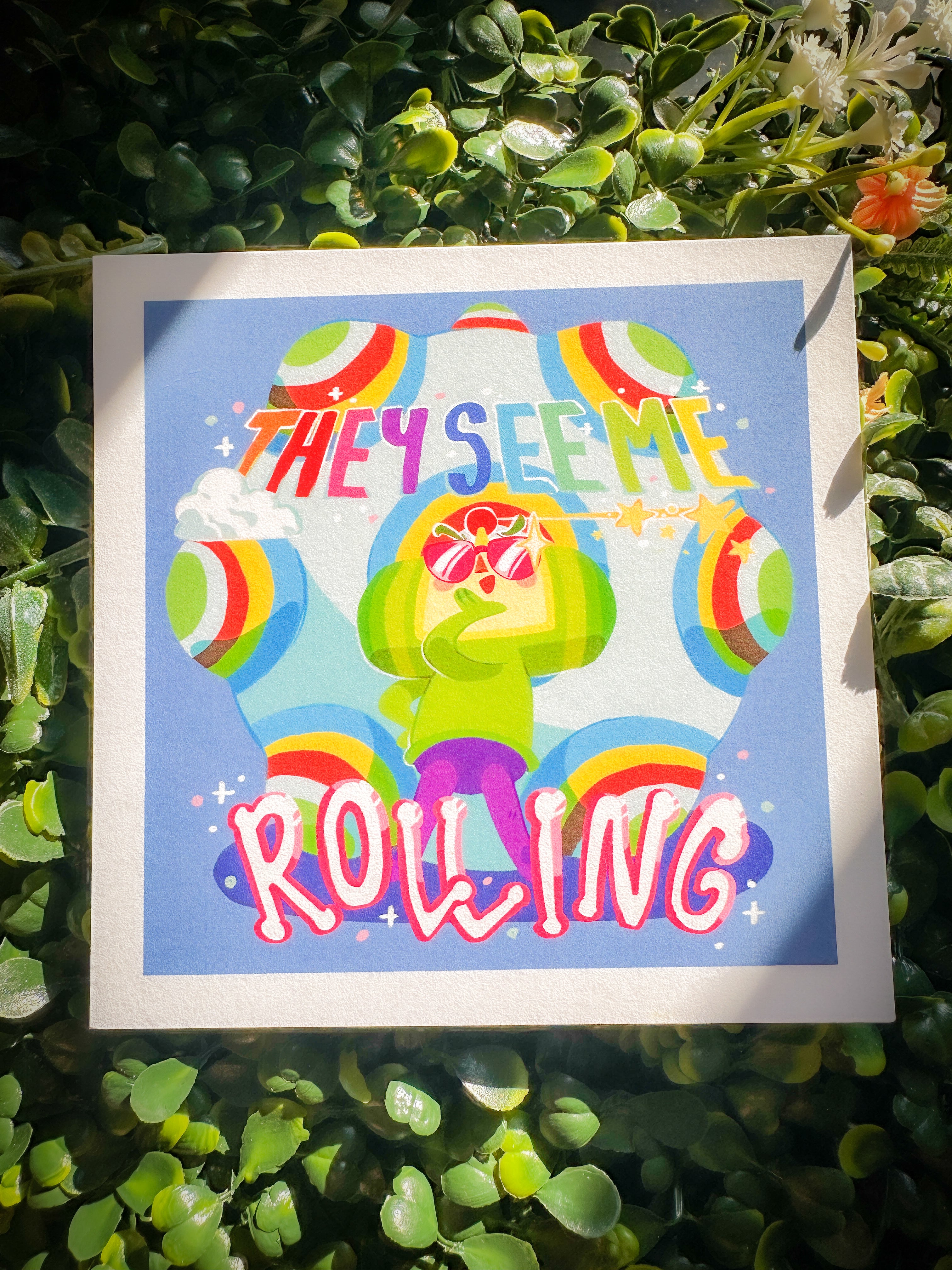They See Me Rollin Postcard Print
