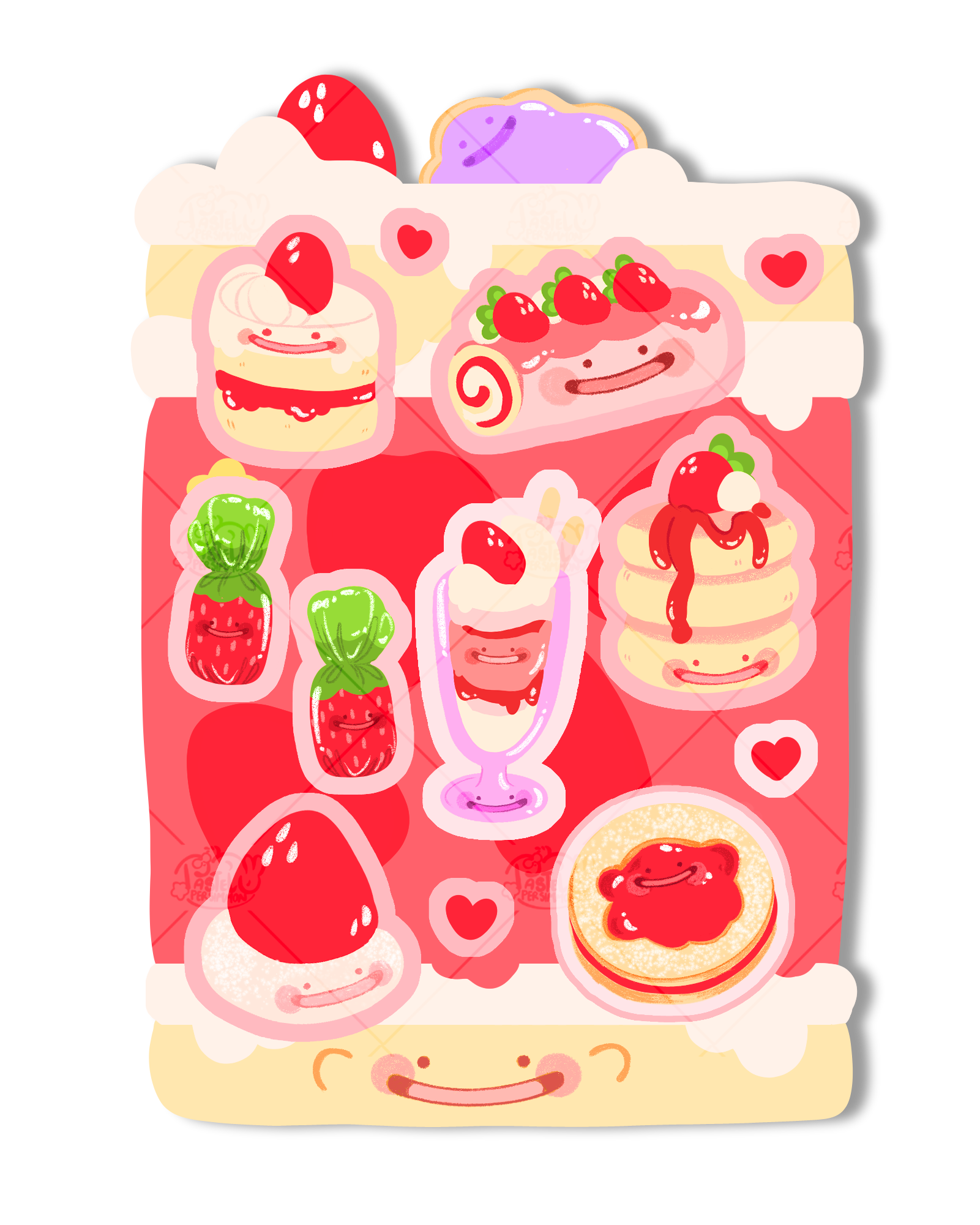 Ditto Inspired Strawberry Sweet Treats Sticker Sheet
