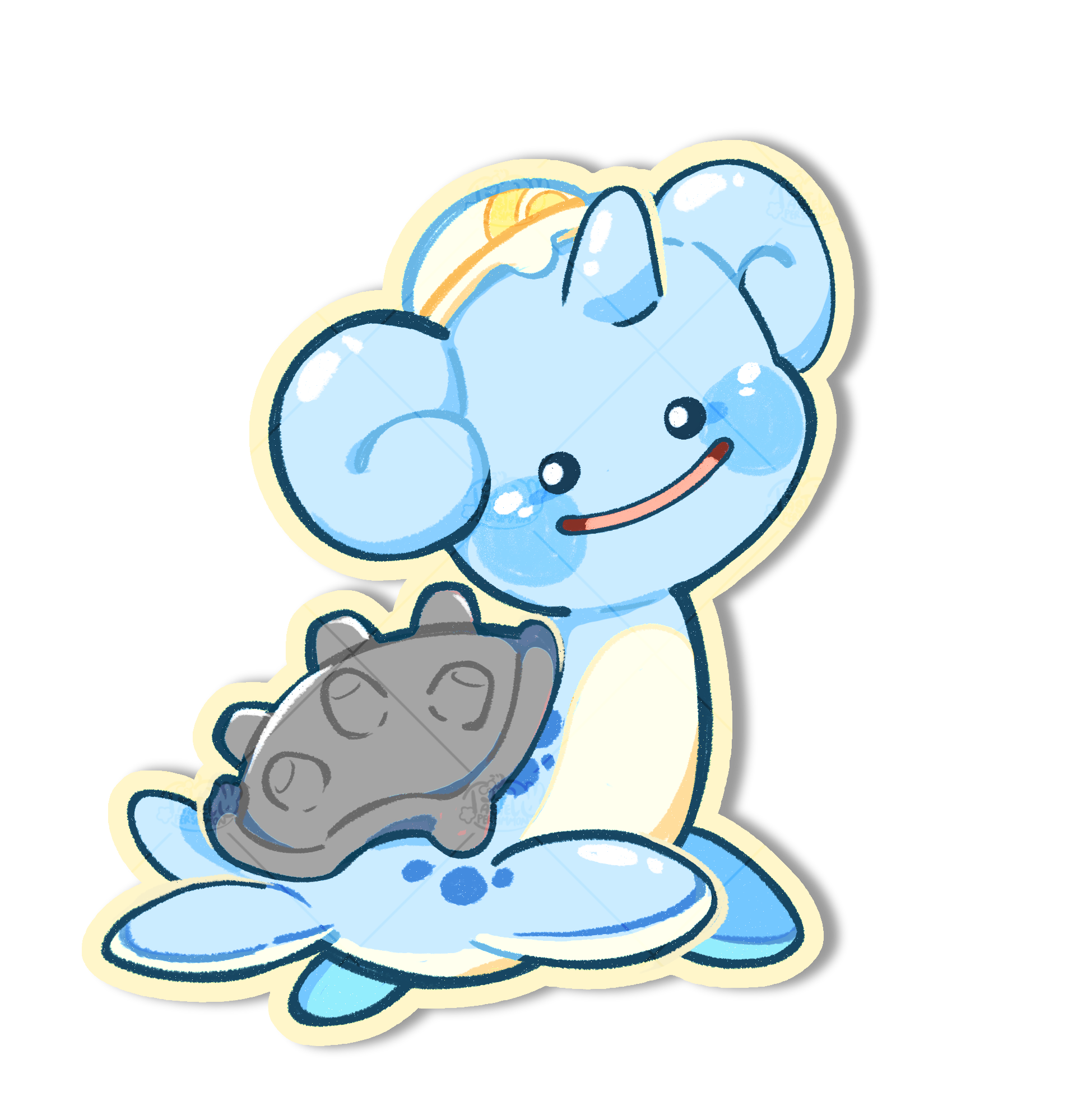 Ditto Lapras Inspired Die Cut Sticker
