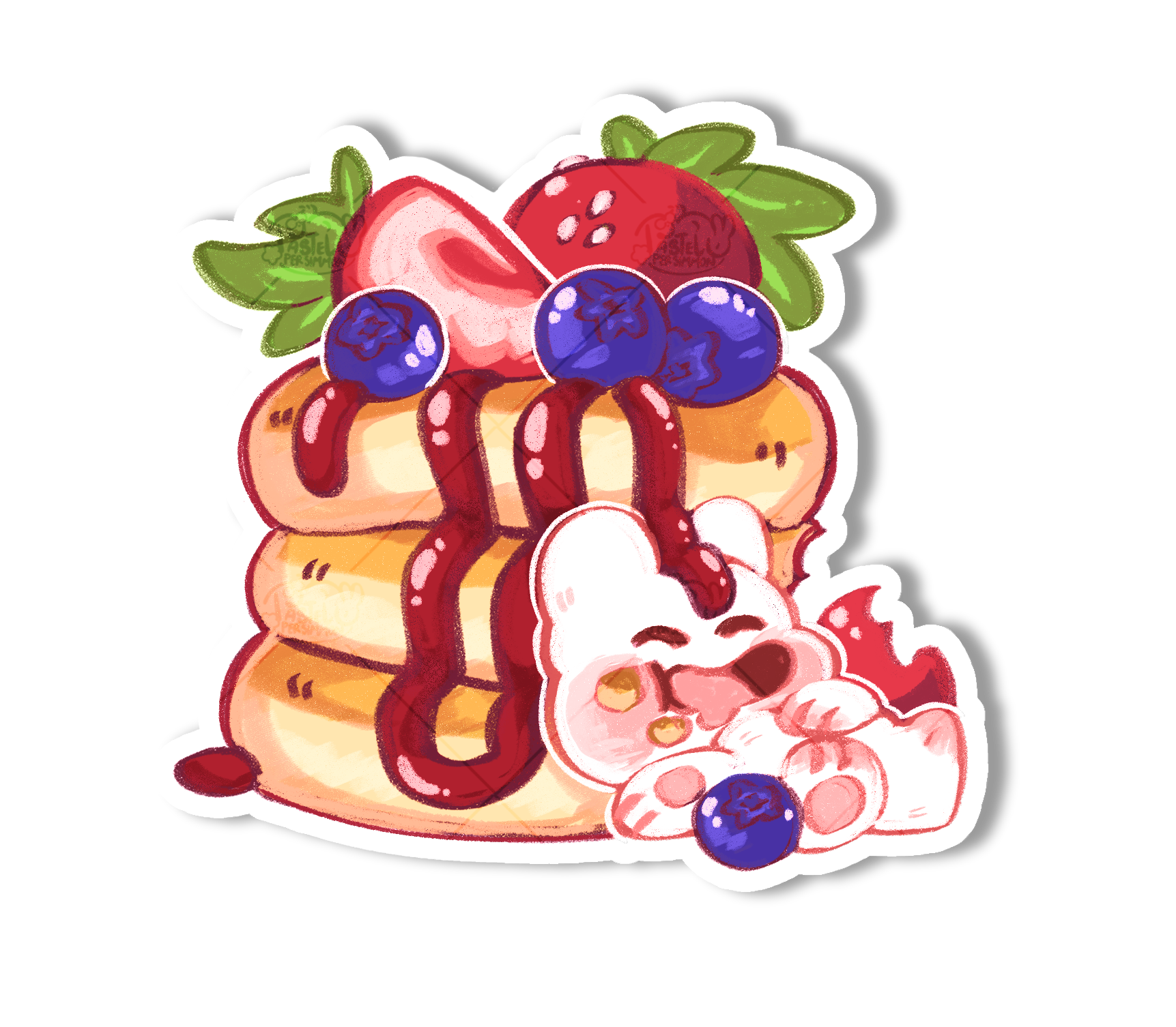 Yummy Pancakes Die Cut Sticker
