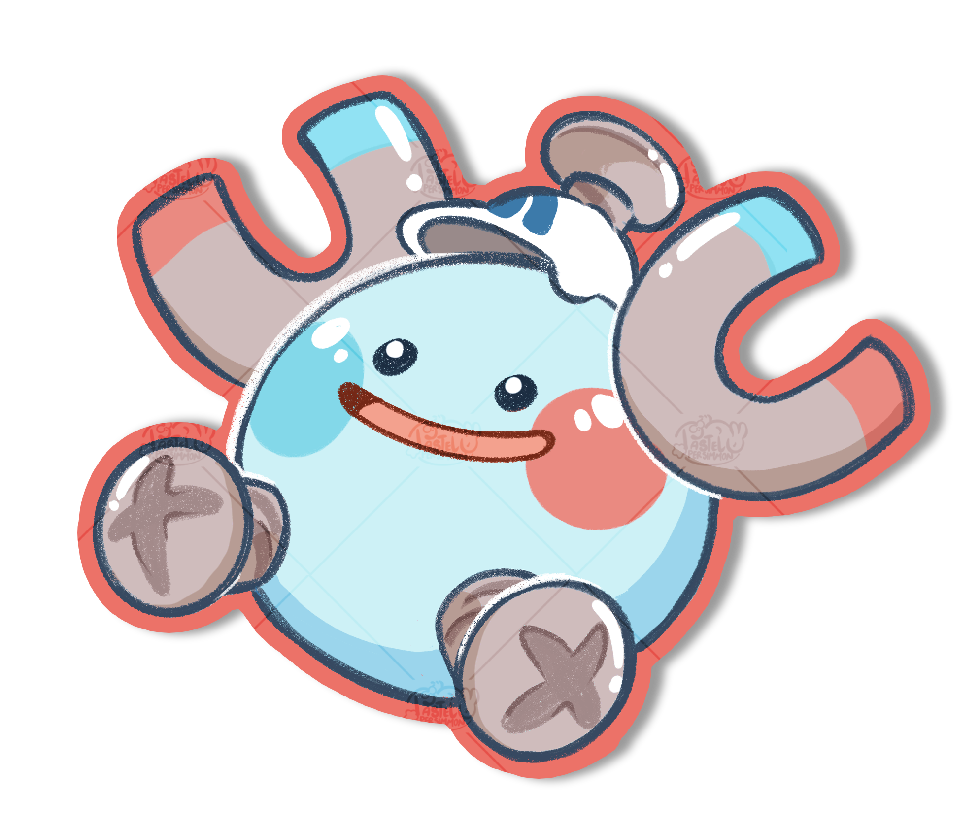 Ditto Magnemite Inspired Die Cut Sticker