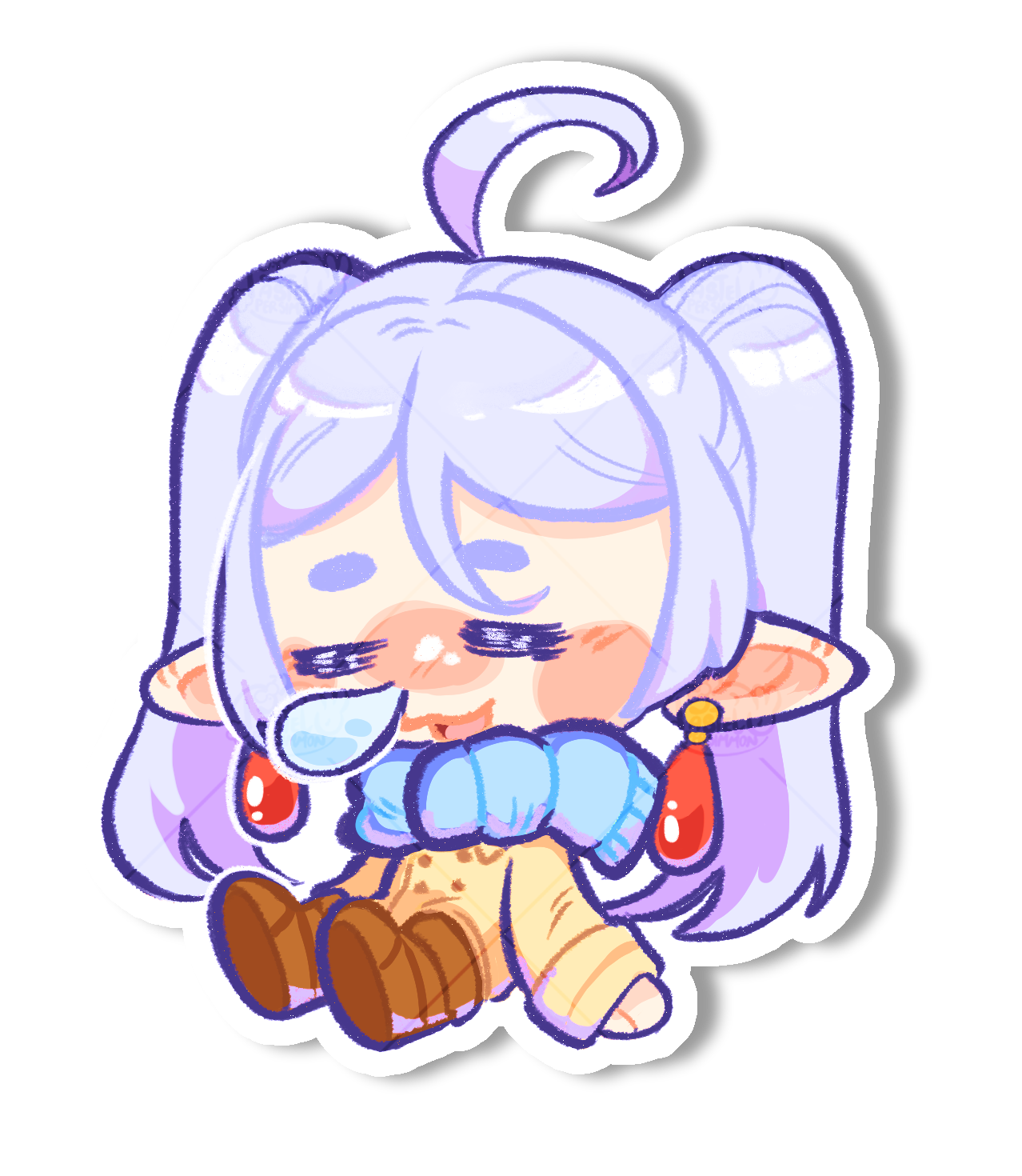 Frieren Inspired Sleepy Die Cut Sticker